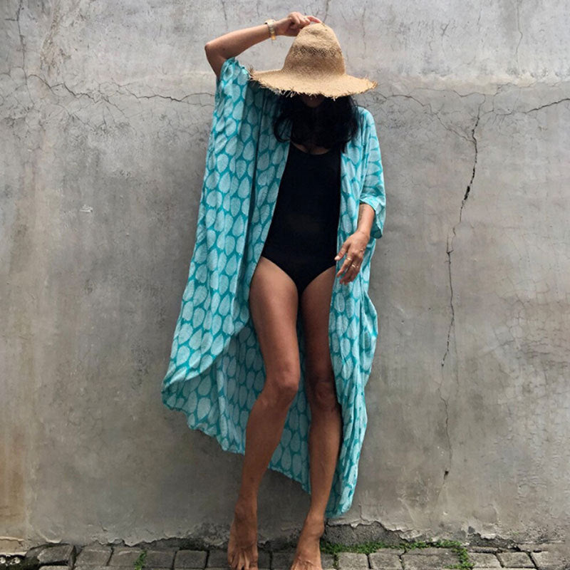 Beach Cover Ups for Swimwear Women Black Tie Dye Kimono Swimsuit Cape Summer Dress 2022 Beachwear Outfits Sales