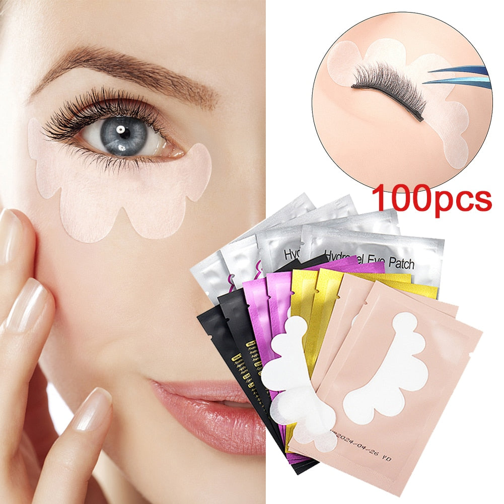 100PCS V Shaped Eyelash Patches Hydrogel Gel Eye Patches Wholesale false Eyelash Extension Under Eye Pads Makeup Tools